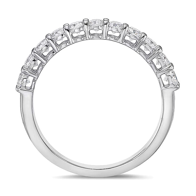 0,75 ct. Gesamtgewicht Diamant-Ring mit elf Steinen in 10K Weißgold (I/I2)