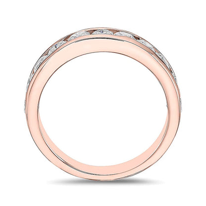 1.25 ct. Gesamtgewicht Diamant-Ring kanalgefasst mit elf Steinen in 10K Roségold (I/I2)