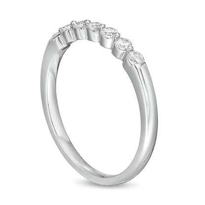 0,25 ct. Gesamtgewicht Diamant Memoire-Ring mit sieben Steinen in 10K Weißgold