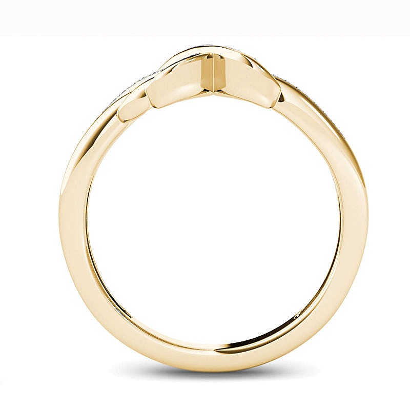 0.07 ct. Gesamtgewicht Diamant "X" Ring in 10K Gelbgold