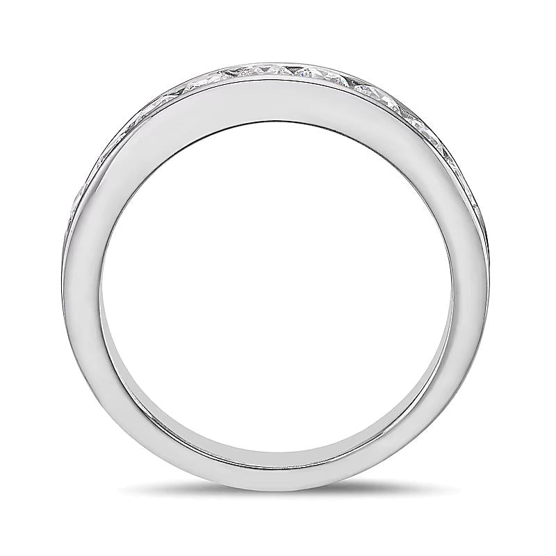 0,75 ct. Gesamtgewicht Diamant-Ring kanalgefasst mit neun Steinen in 10K Weißgold (I/I2)