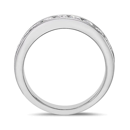 0,75 ct. Gesamtgewicht Diamant-Ring kanalgefasst mit neun Steinen in 10K Weißgold (I/I2)