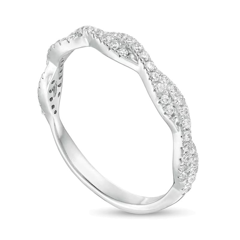 0,25 ct. Gesamtgewicht Diamant Twist Stapelring in 14K Weißgold
