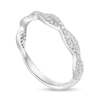 0,25 ct. Gesamtgewicht Diamant Twist Stapelring in 14K Weißgold