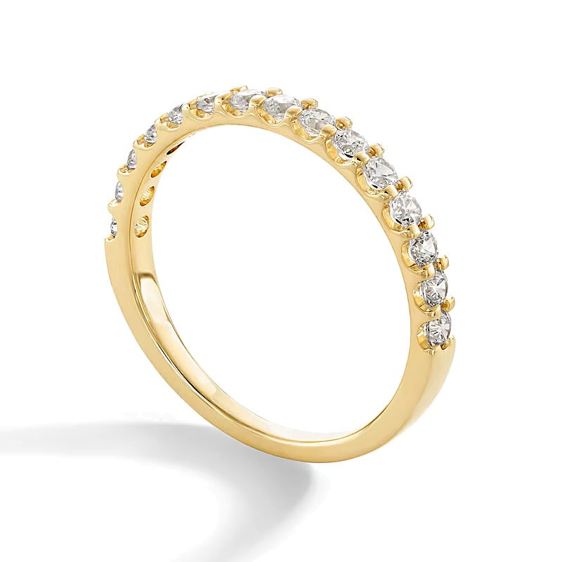 0.5 CT. Gesamtgewicht Memoire-Ring mit Labordiamanten in 14K Gelbgold (F/VS2)