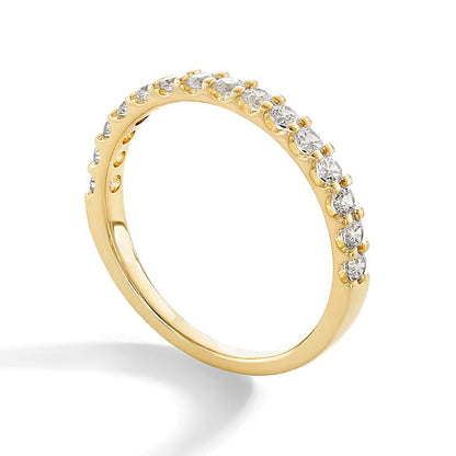 0.5 CT. Gesamtgewicht Memoire-Ring mit Labordiamanten in 14K Gelbgold (F/VS2)