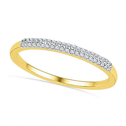 Diamant-Brautset mit quadratischem Rahmen 0,25 ct. Gesamtgewicht in 10K Gelbgold