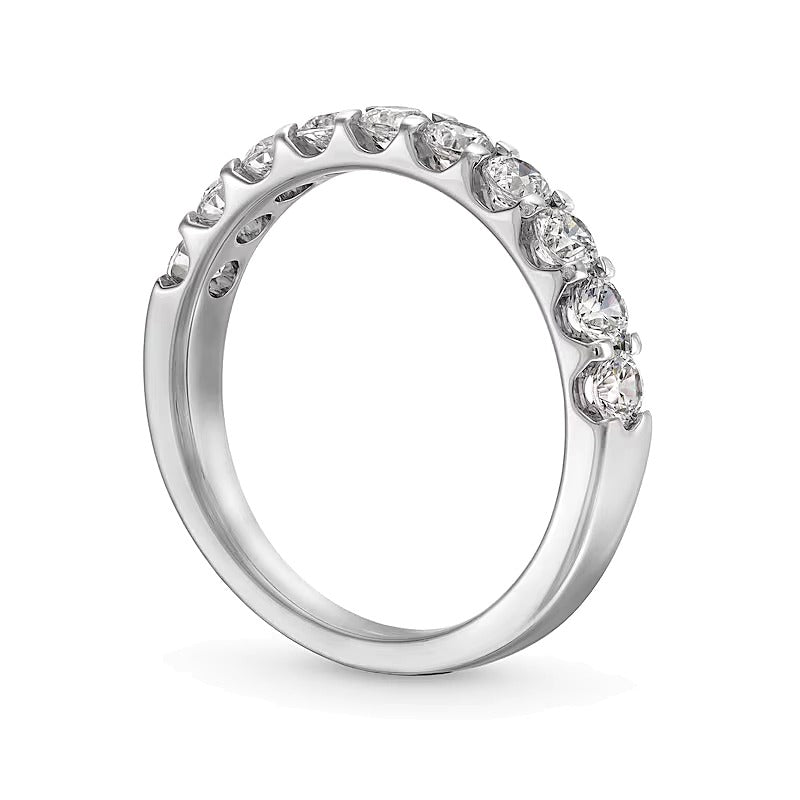 0.88 ct. Gesamtgewicht Diamant Memoire-Ring mit zehn Steinen in 10K Weißgold