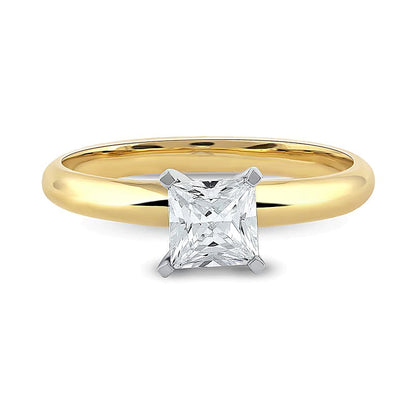 1.0 CT. Princess Labordiamant Solitär Verlobungsring in 14K Gelbgold (F/VS2)