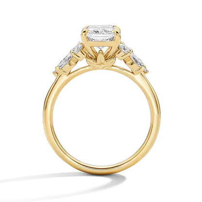 2.63 CT. TW Verlobungsring mit Labordiamant im Radiant-Schliff in 14K Gelbgold (F/VS2)