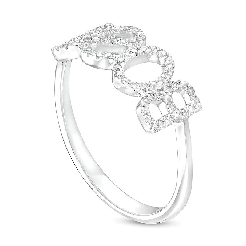 "BOSS" Schriftzug-Ring mit Diamanten 0,13 ct. Gesamtgewicht in rhodiniertem Sterlingsilber für Damen