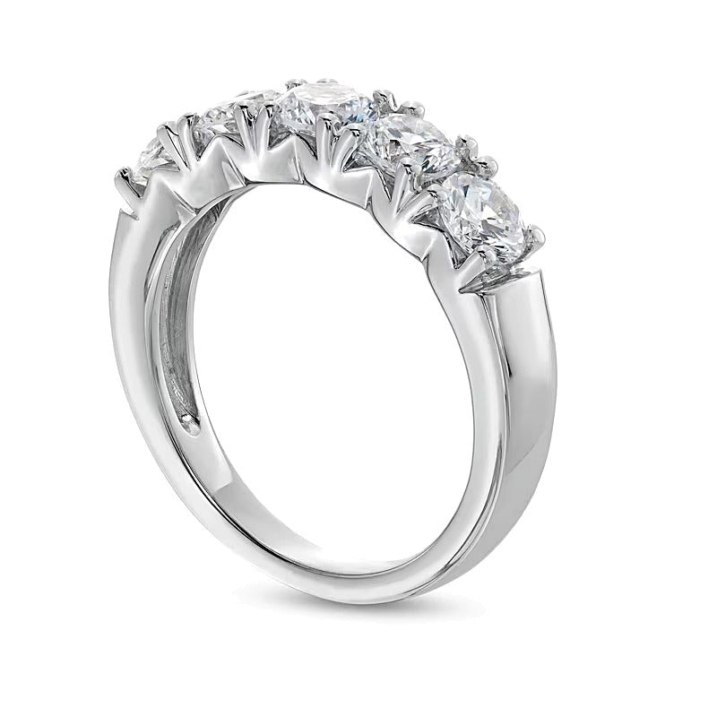 2.0 ct. Gesamtgewicht Fünfstein-Memoire-Ring mit Labordiamanten in 14K Weißgold (F/SI2)