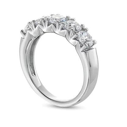 2.0 ct. Gesamtgewicht Fünfstein-Memoire-Ring mit Labordiamanten in 14K Weißgold (F/SI2)