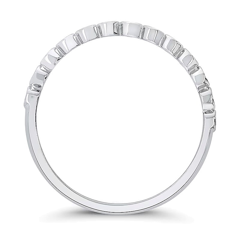 0.33 ct. Gesamtgewicht Diamant Ring mit Zargenfassung und Doppelreihe in 10K Weißgold