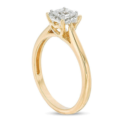 0.38 ct. Solitär-Verlobungsring mit Diamant im Princess-Schliff in 10K Gelbgold