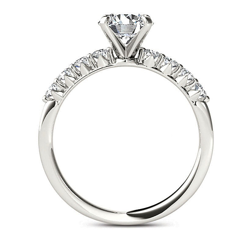 0,75 ct. Gesamtgewicht Diamant-Verlobungsring in 14K Weißgold