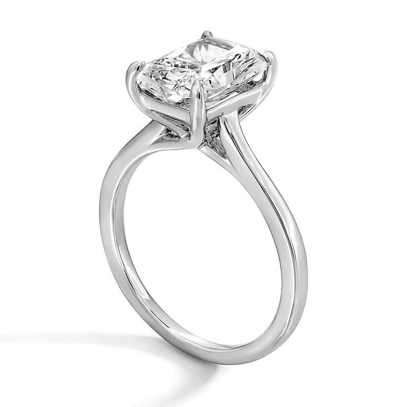 3.0 CT. Solitär-Verlobungsring mit Labordiamant im Radiant-Schliff in 14K Weißgold (F/VS2)