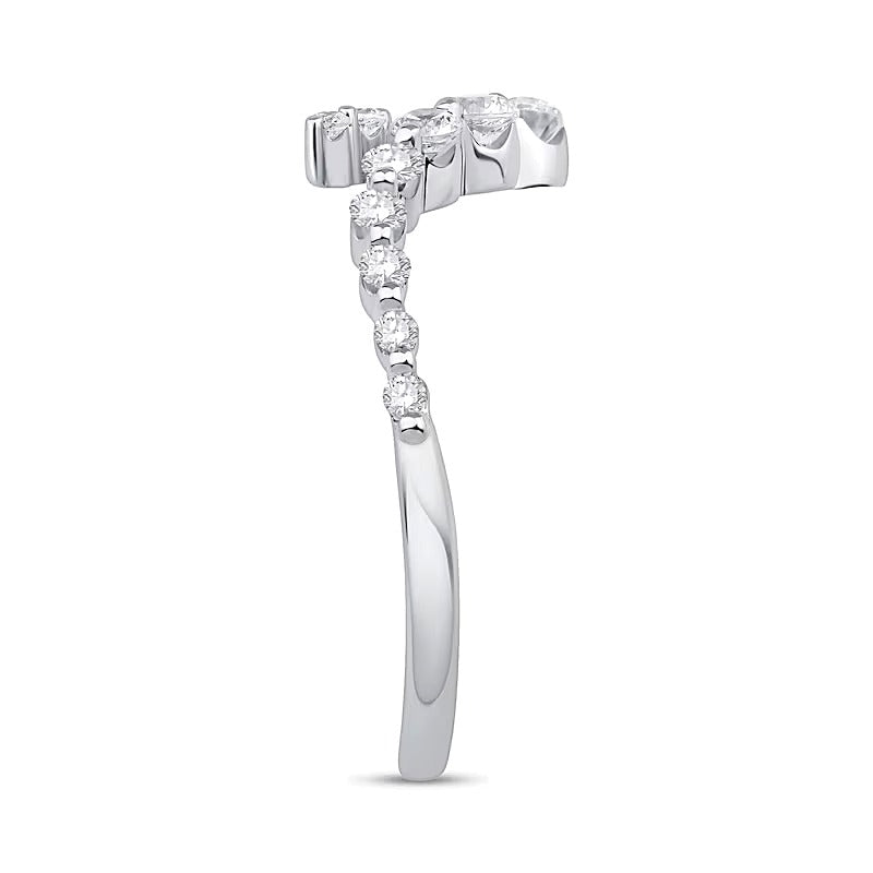 0.5 ct. Gesamtgewicht Labordiamant Bypass-Ring in 10K Weißgold (F/VS2)