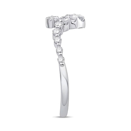 0.5 ct. Gesamtgewicht Labordiamant Bypass-Ring in 10K Weißgold (F/VS2)