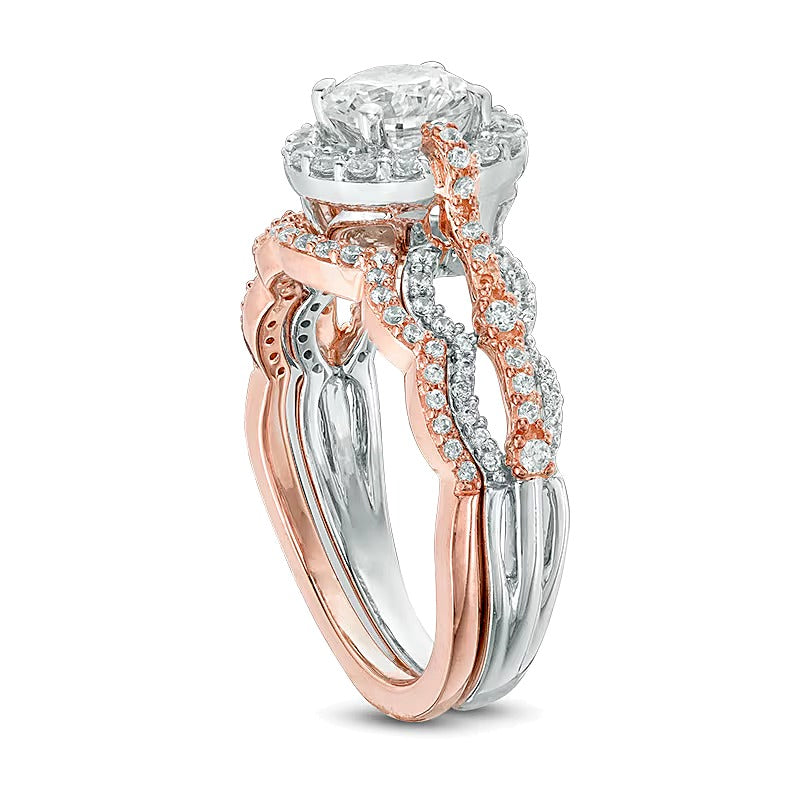 Brautset mit Diamanten 1.5 CT. Gesamtgewicht in 14K Gold zweifarbig (H/SI2)