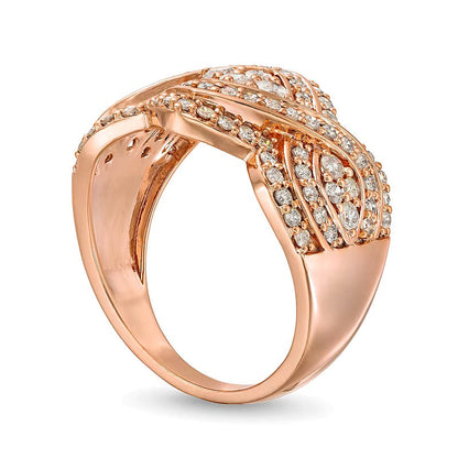 1.0 CT. Gesamtgewicht Diamant-Ring mit Infinity-Geflecht in 10K Roségold