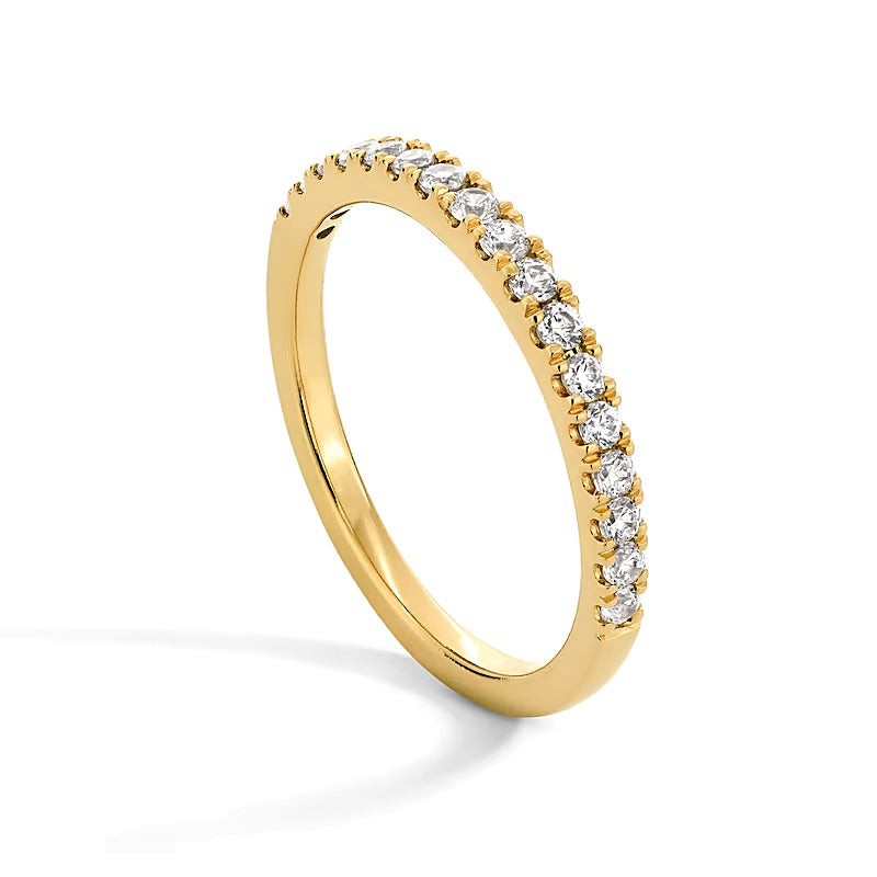 0.33 ct. Gesamtgewicht Memoire-Ring mit Labordiamanten in 14K Gelbgold (F/VS2)