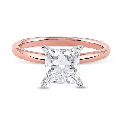 2.0 CT. Princess Labordiamant Solitär Verlobungsring in 14K Roségold (F/VS2)