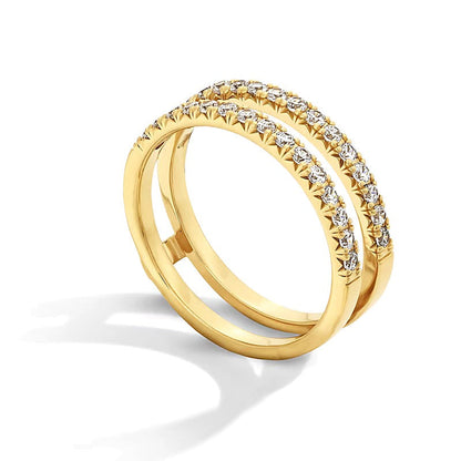 0,5 ct. Gesamtgewicht Labordiamant Solitär Enhancer in 14K Gelbgold (F/VS2)