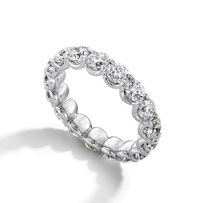4.0 CT. TW Labordiamant Memoire-Ring mit Muschelfassung in 14K Weißgold (F/VS2) – Größe 6