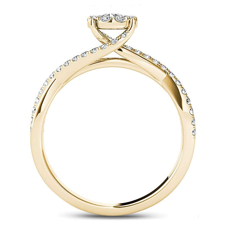 0,5 ct. Gesamtgewicht Diamant Verlobungsring in 14K Gelbgold