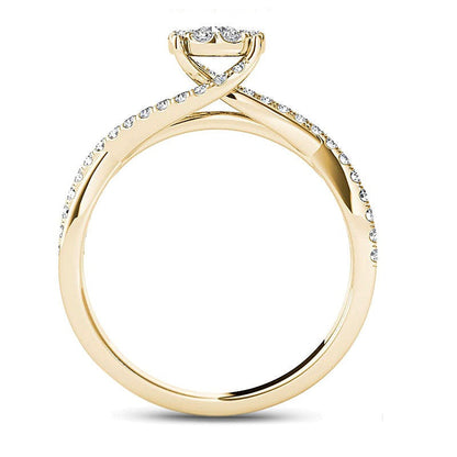 0,5 ct. Gesamtgewicht Diamant Verlobungsring in 14K Gelbgold