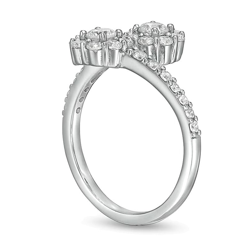 1.0 CT. TW Labordiamant Bypass Ring in 14K Weißgold (F/SI2)