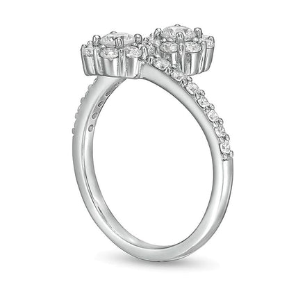 1.0 CT. TW Labordiamant Bypass Ring in 14K Weißgold (F/SI2)