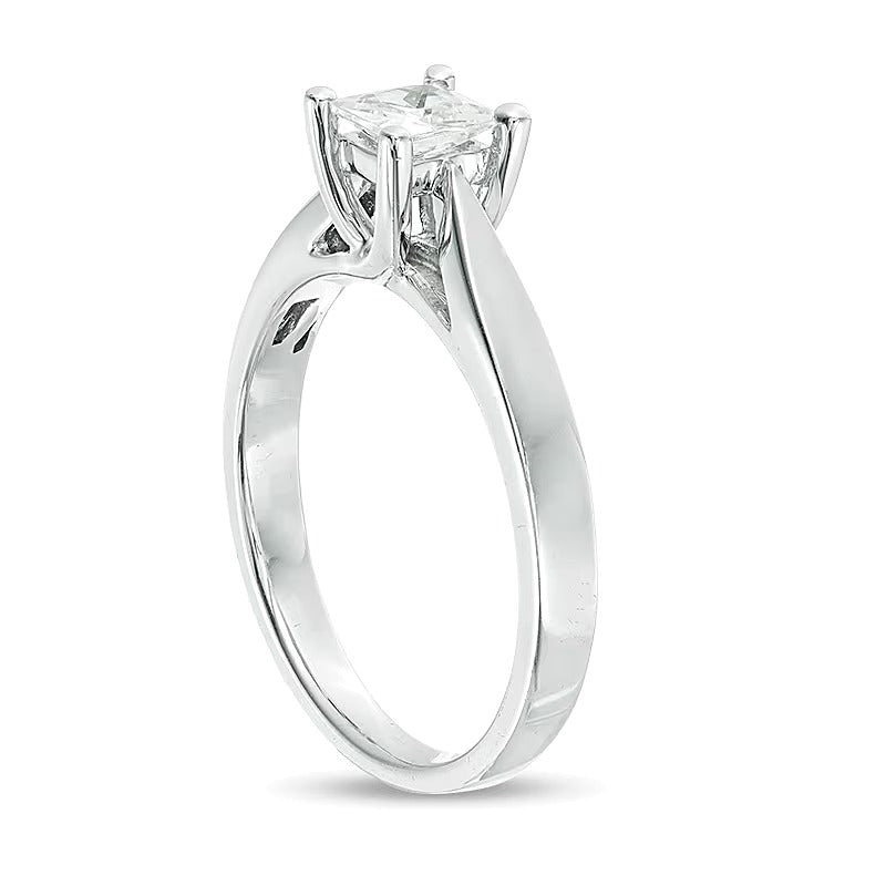 0,5 CT. Diamant-Solitär Verlobungsring im Princess-Schliff in 14K Weißgold (I/I1)