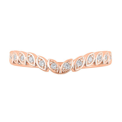 0.1 ct. Gesamtgewicht Diamant Ring mit Marquise-Rahmen und Kontur in 10K Roségold