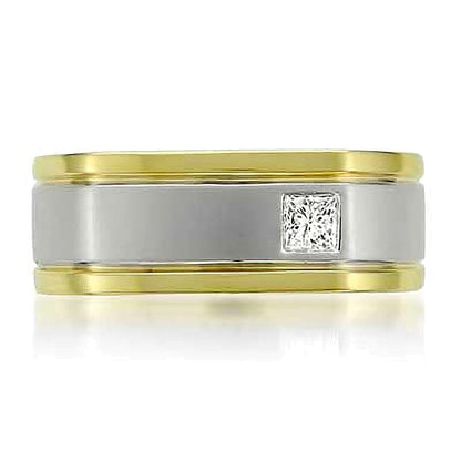 0.2 CT. Diamant-Ring im Princess-Schliff Solitär in 14K Zweifarbengold
