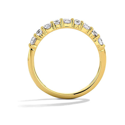 Memoire-Ring mit Labordiamanten im Smaragd- und Ovalschliff 1,0 ct. Gesamtgewicht in 10K Gelbgold (F/VS2)