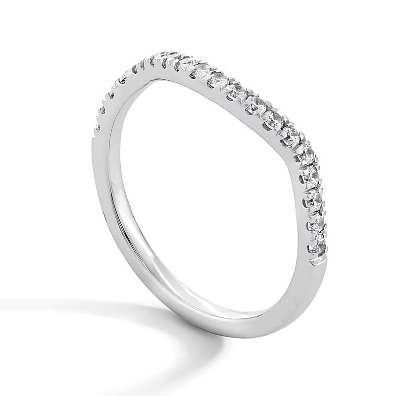 0,25 ct. Gesamtgewicht Labordiamant Contour-Ring in 14K Weißgold (F/SI2)