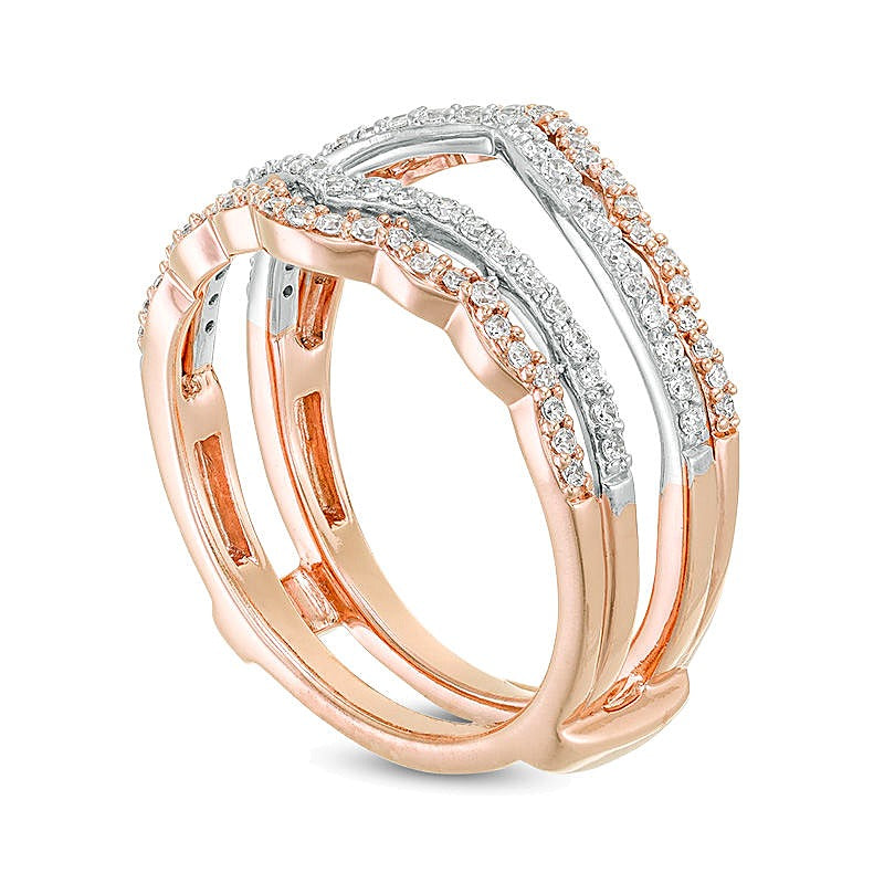 0.5 CT. Gesamtgewicht Diamant Solitär-Enhancer Ring in 14K Two-Tone Gold
