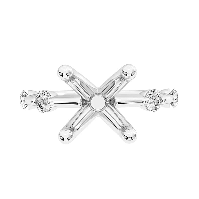 0.25 ct. Gesamtgewicht Diamant-Fassung mit Diamant-Stationen in 14K Weißgold