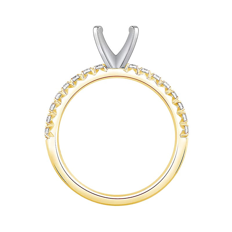 0.33 ct. Gesamtgewicht Diamant Solitär Fassung in 14K Gelbgold