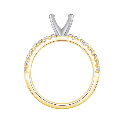 0.33 ct. Gesamtgewicht Diamant Solitär Fassung in 14K Gelbgold