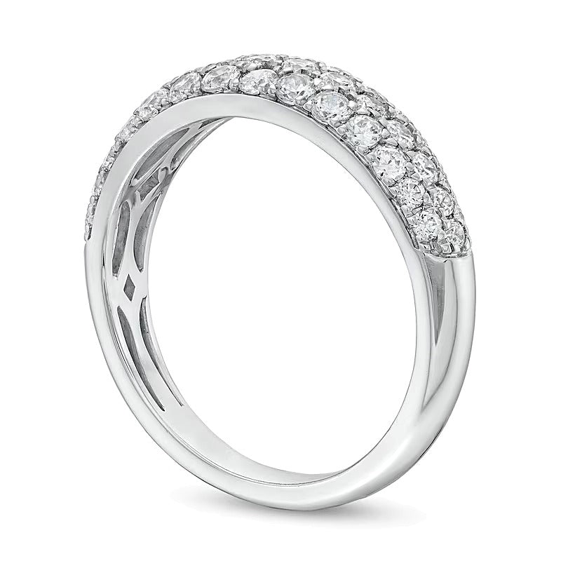 1.0 ct. Gesamtgewicht Diamant mehrreihiger Ring in Platin