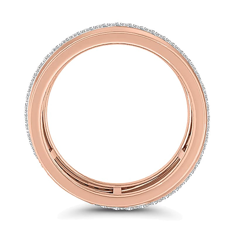 0.38 ct. Gesamtgewicht Diamant Fashion-Ring mit offener Ringschiene in Unendlichkeits-Optik in 10K Roségold