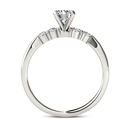 0.5 ct. Gesamtgewicht Diamant-Verlobungsring in 14K Weißgold