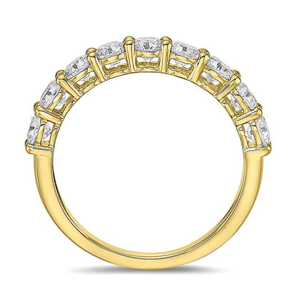 1,25 ct. Gesamtgewicht Diamant Ring mit neun Steinen in 10K Gelbgold (I/I2)