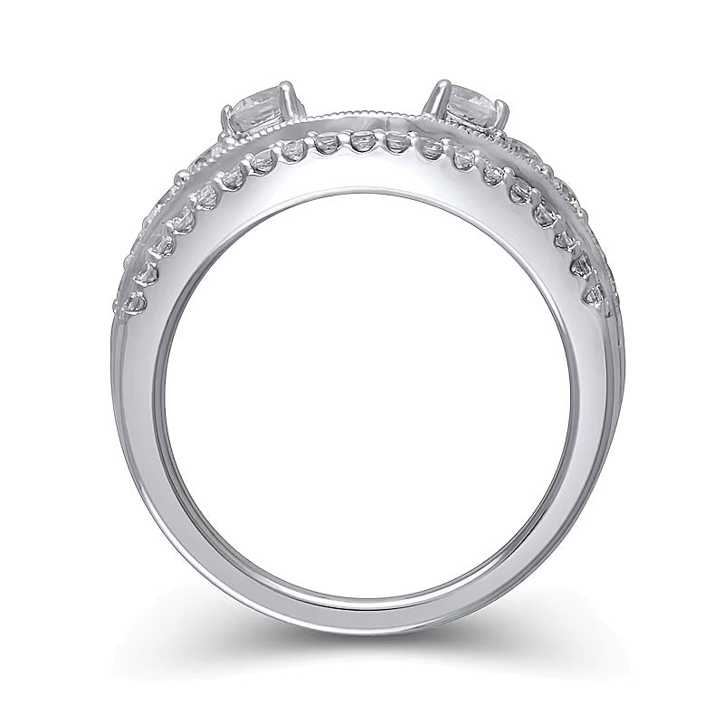 0,75 ct. Gesamtgewicht Diamant Solitär-Enhancer im Vintage-Stil in 14K Weißgold