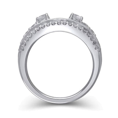 0,75 ct. Gesamtgewicht Diamant Solitär-Enhancer im Vintage-Stil in 14K Weißgold