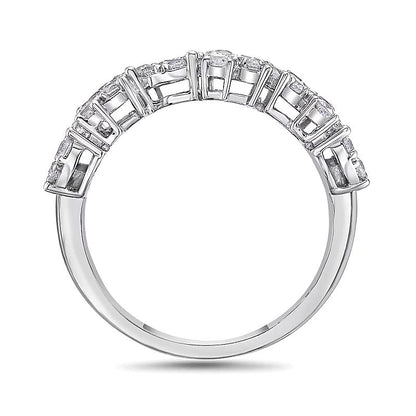 1.0 CT. Gesamtgewicht Diamant-Ring mit Marquise und Tropfen im Zickzack-Design in 10K Weißgold