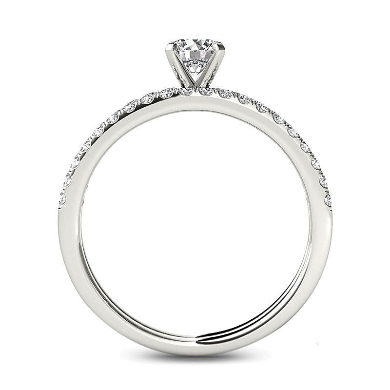 Brautset mit Diamanten 0,75 ct. Gesamtgewicht in 14K Weißgold